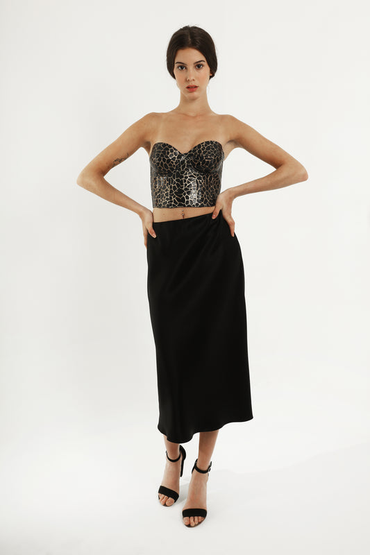 Top bustier de cuero