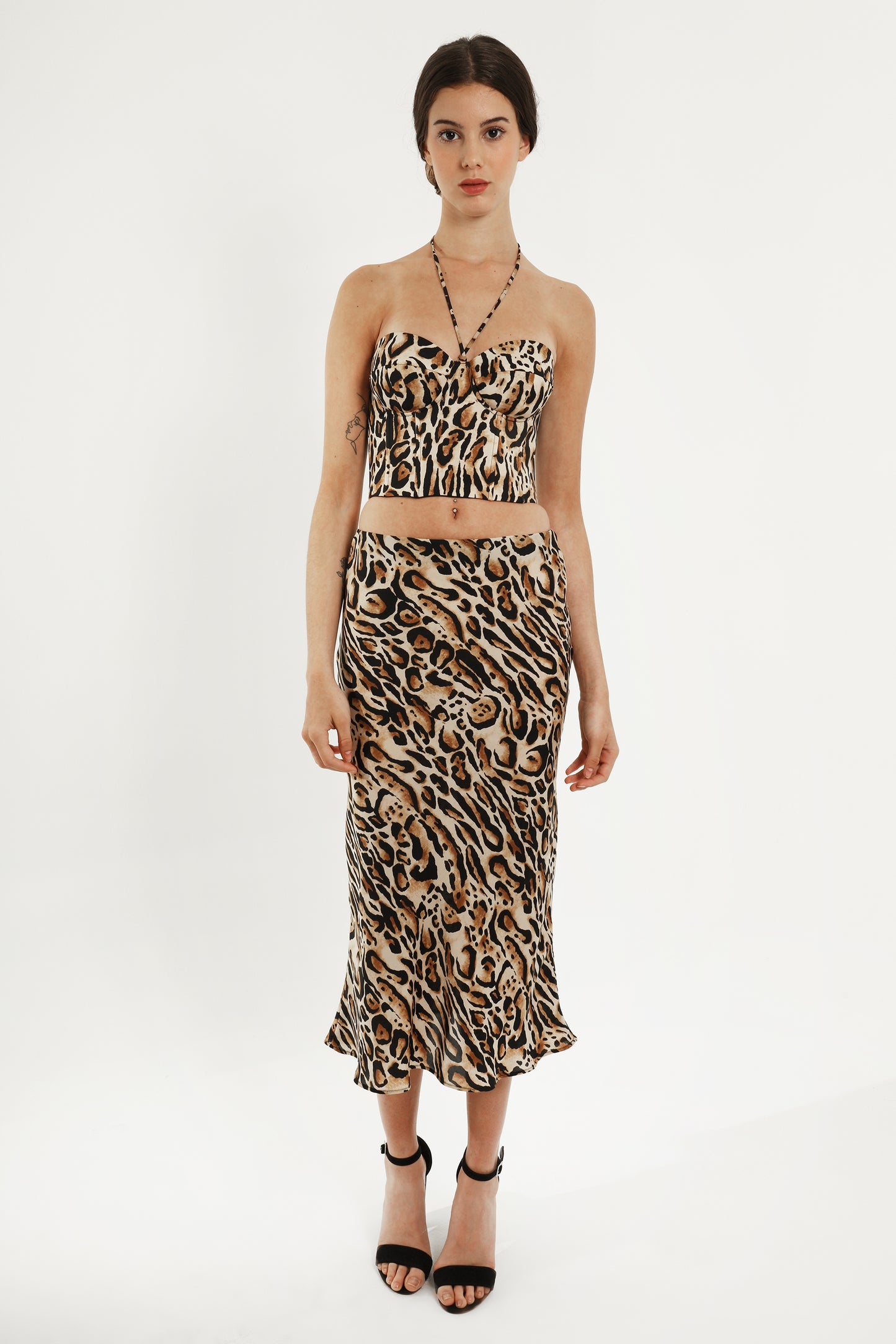 Animal print bustier top