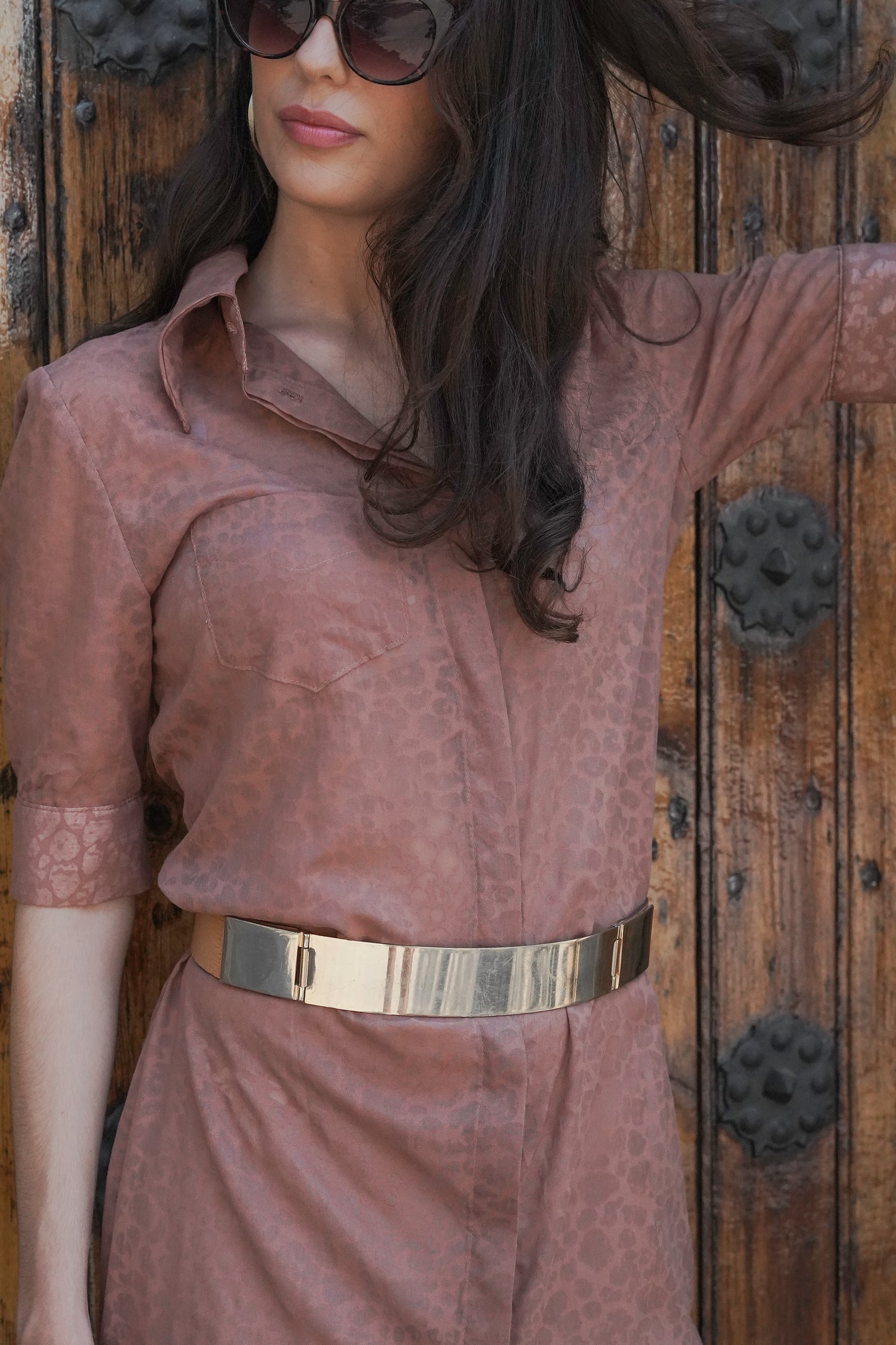 Vestido camisero con estampado de cebra