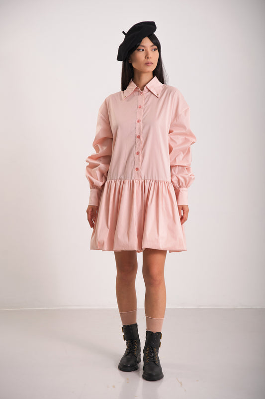 Vestido rosa de gran tamaño