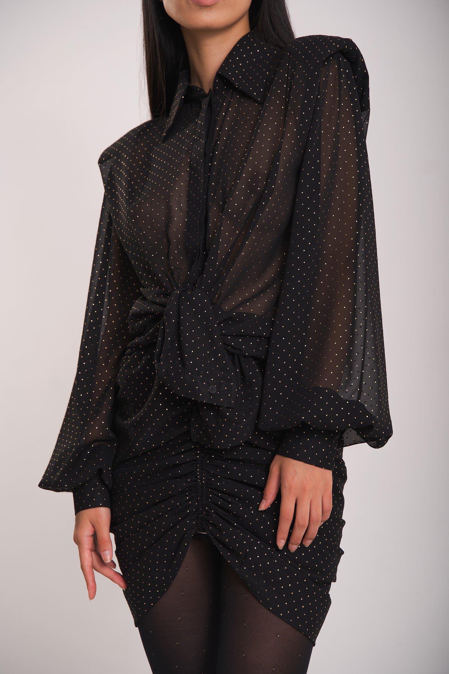 Oversized black transparent blouse