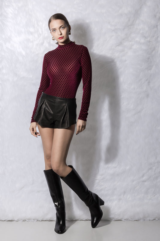 Mini shorts de cuero
