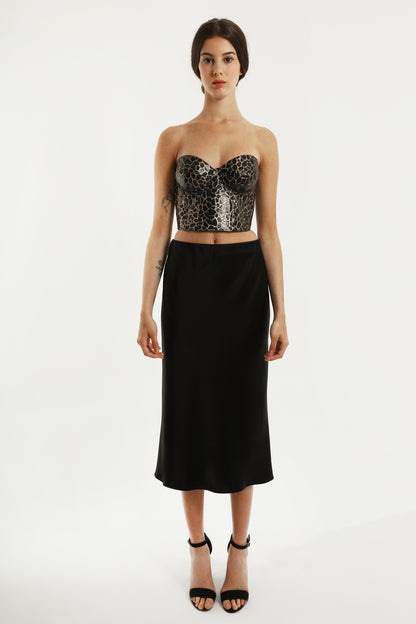Leather bustier top