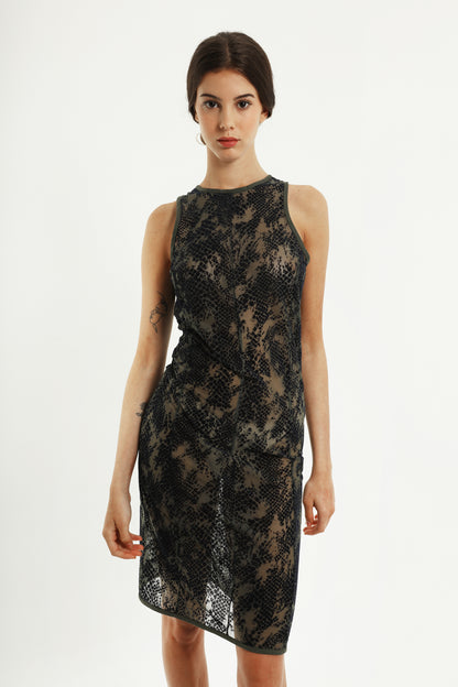 Midikleid mit Schlangenprint