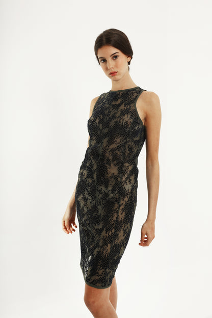 Midikleid mit Schlangenprint