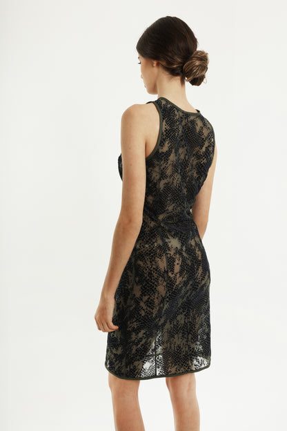 Midikleid mit Schlangenprint