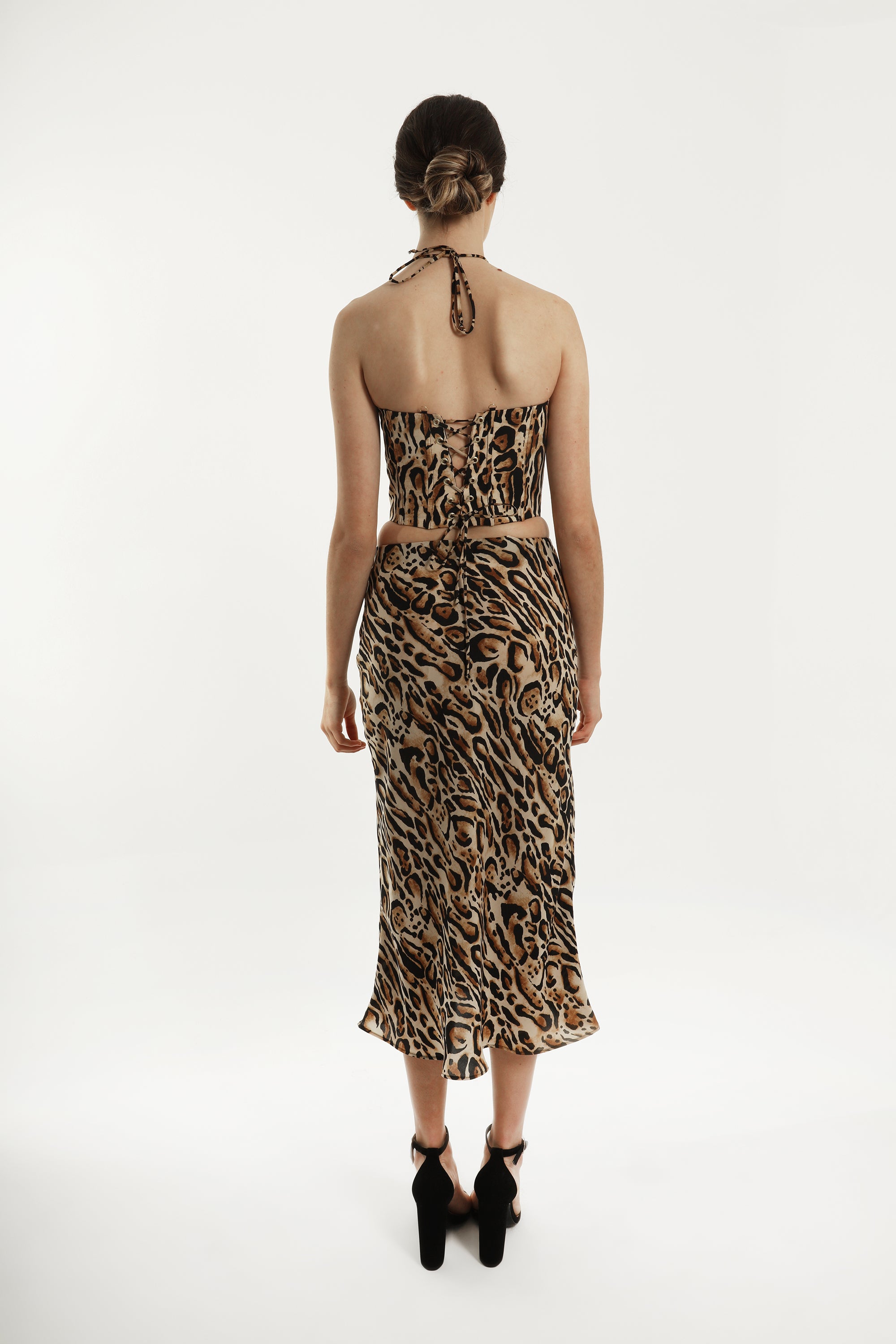 leopard print bustier top