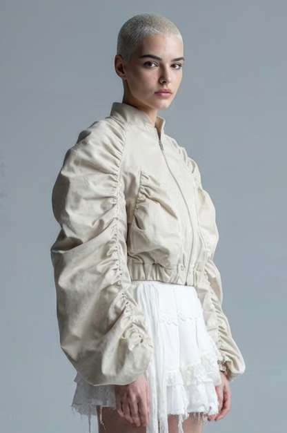 Structured Cropped Bomber