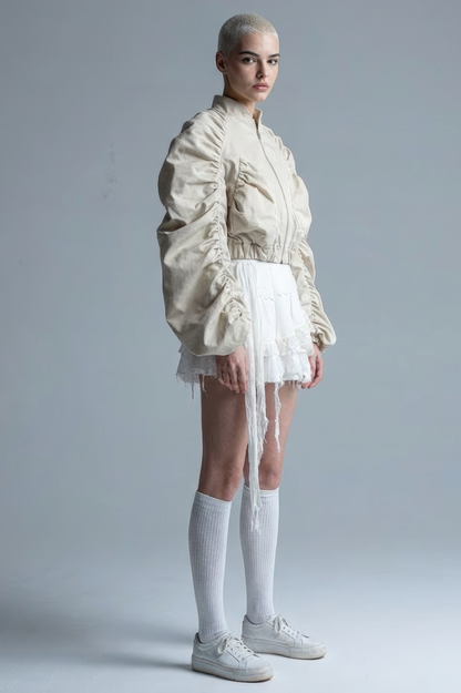 Structured Cropped Bomber