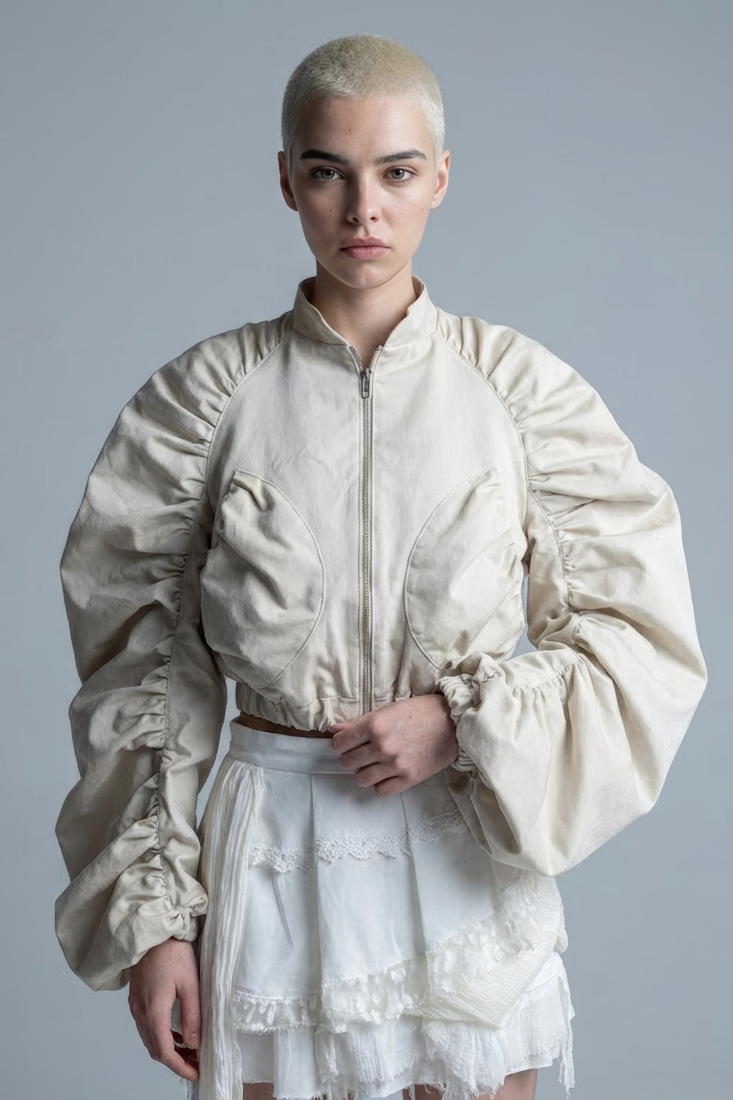 Structured Cropped Bomber