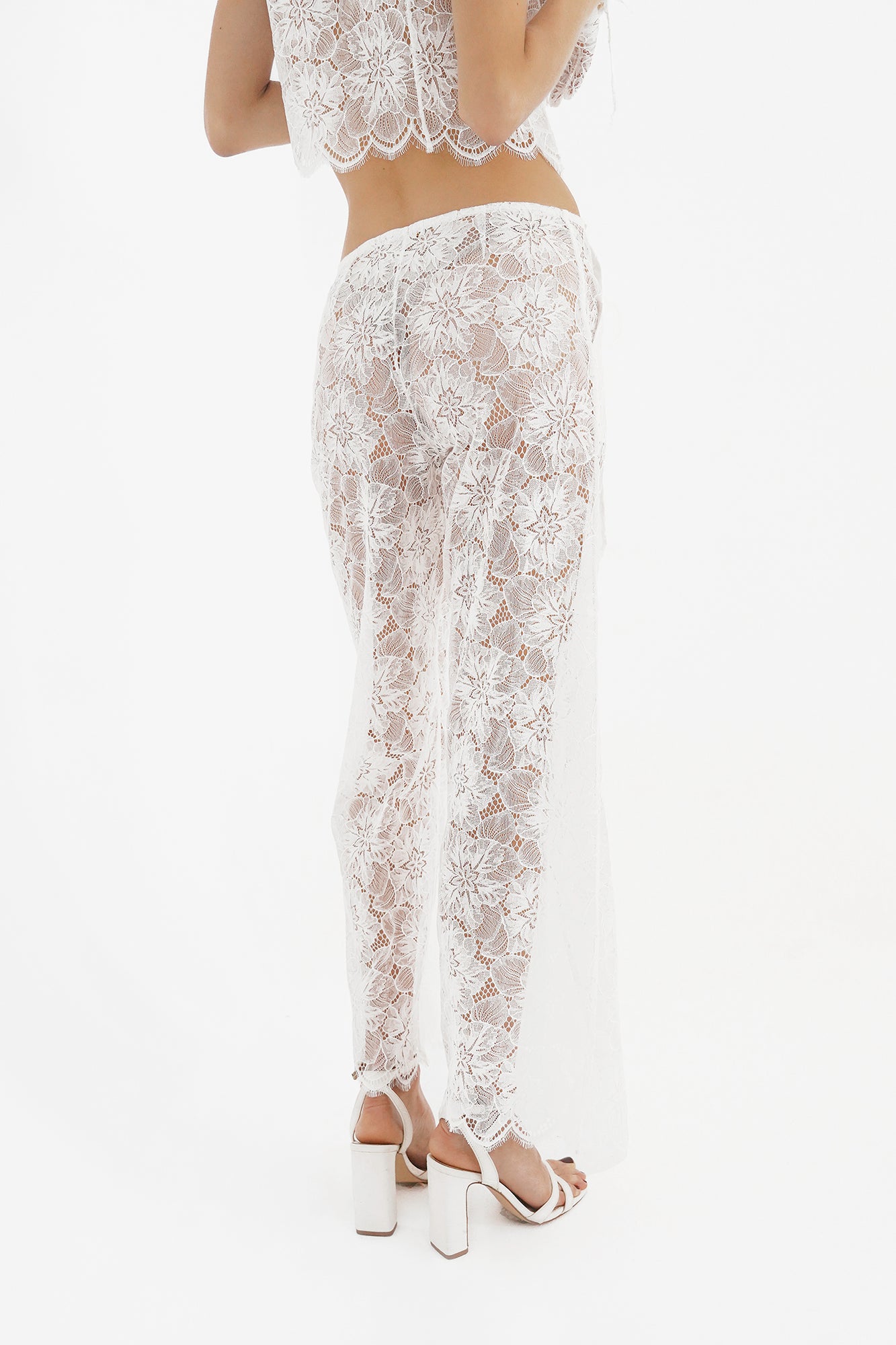 Lace straight-leg pants