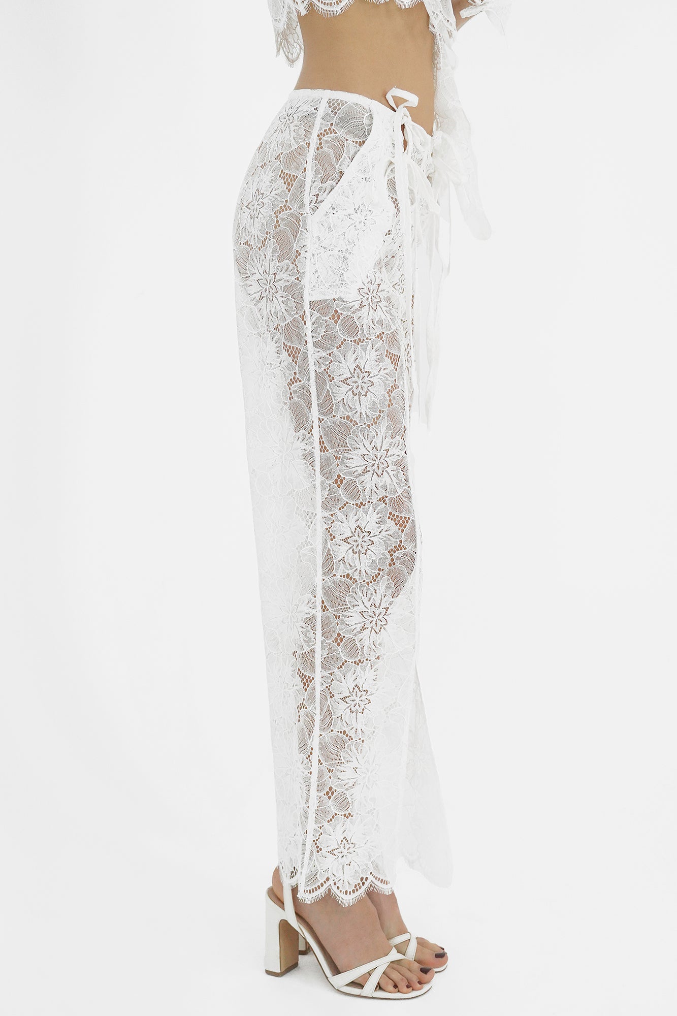 Lace straight-leg pants