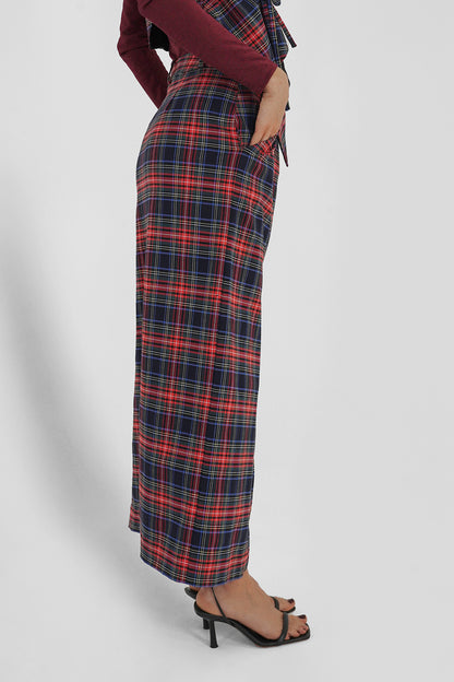 Tartan check pencil skirt