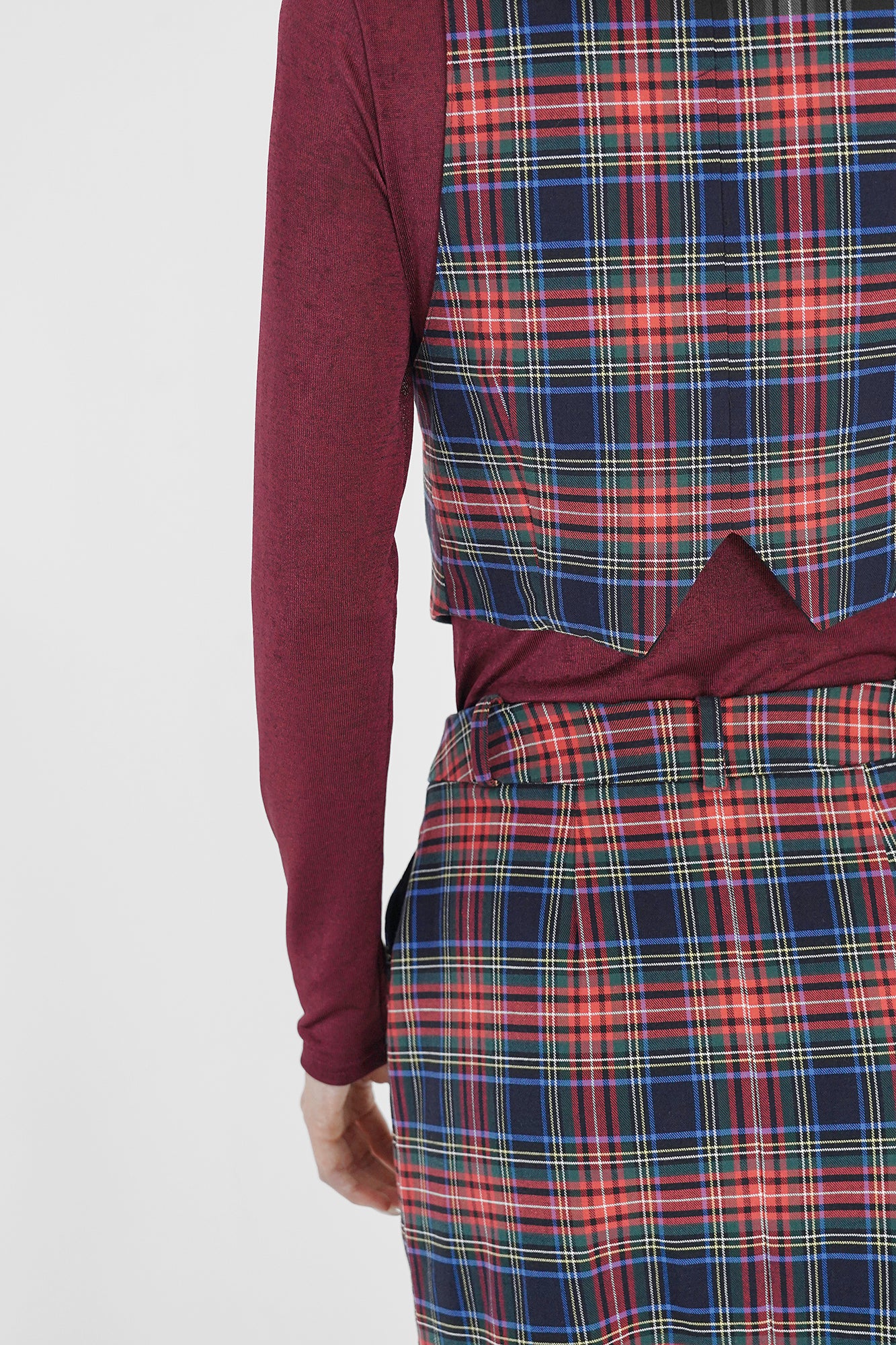 Tartan check pencil skirt