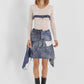 Asymmetric denim skirt