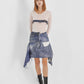 Asymmetric denim skirt