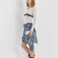 Asymmetric denim skirt