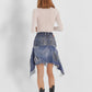 Asymmetric denim skirt