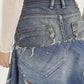 Asymmetric denim skirt