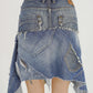 Asymmetric denim skirt