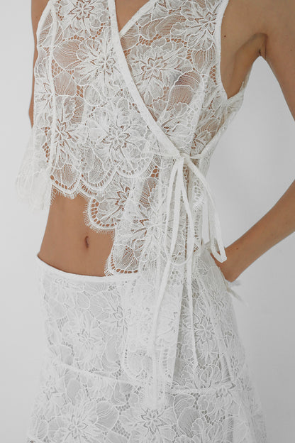 Asymmetric lace vest