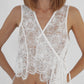 Asymmetric lace vest