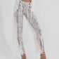 Lace straight-leg pants