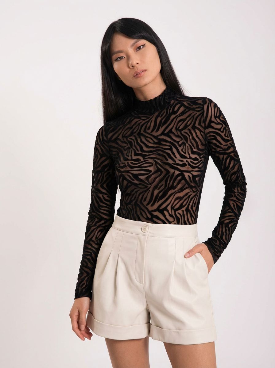 Black Leather Tailored Shorts