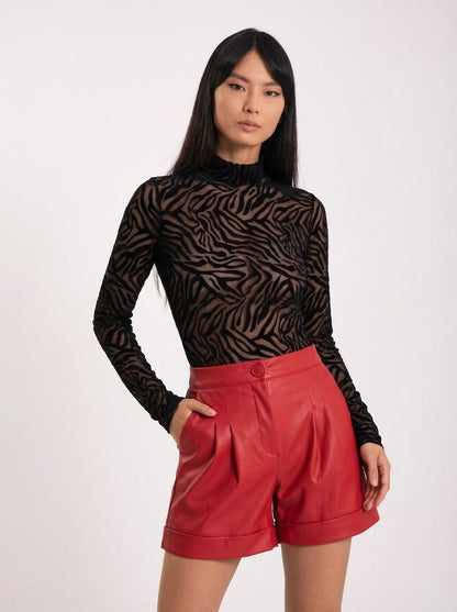 Black Leather Tailored Shorts