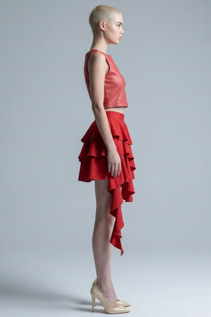 Red Deconstructed Skirt