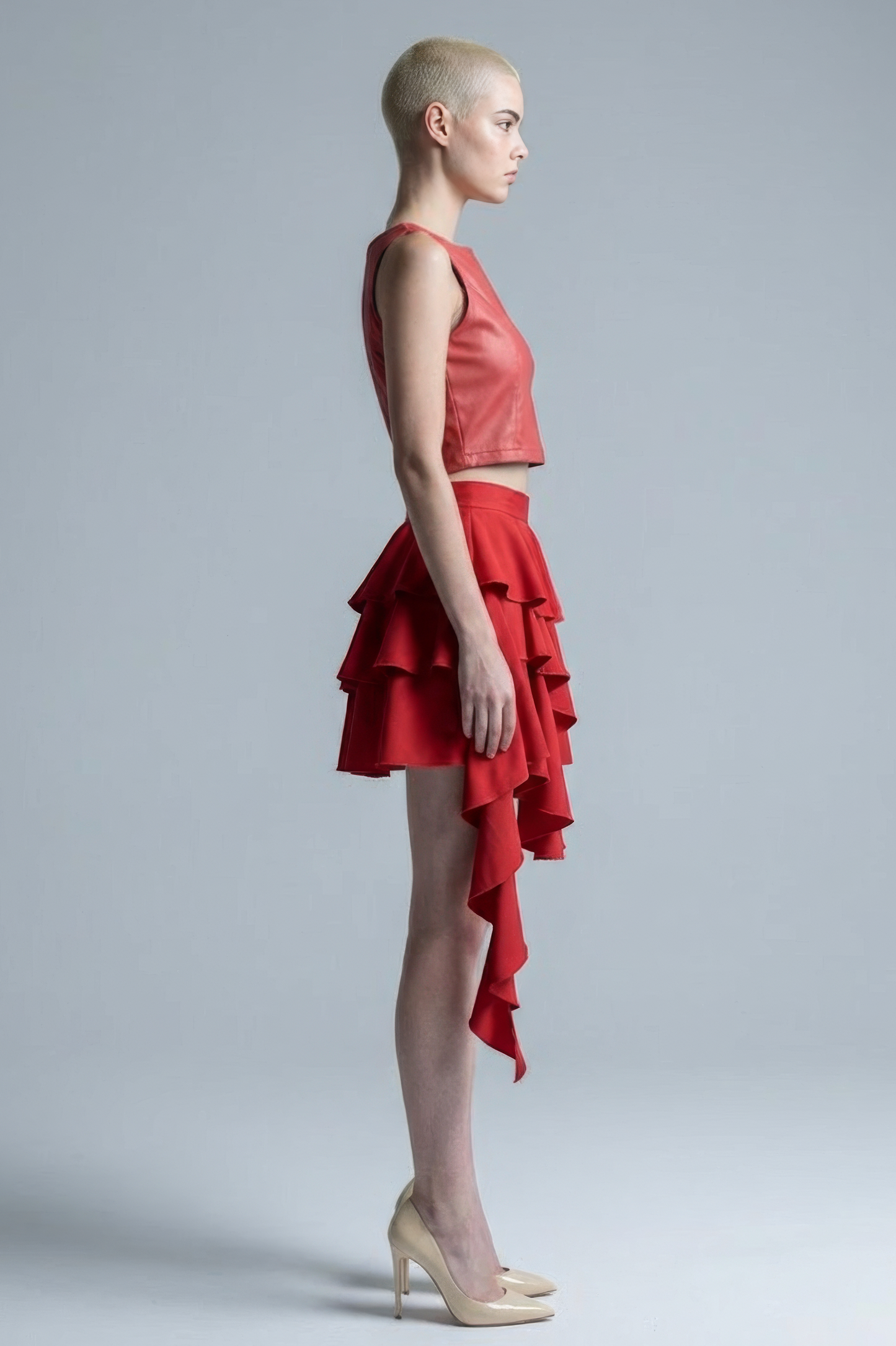 Red Leather Cropped Top