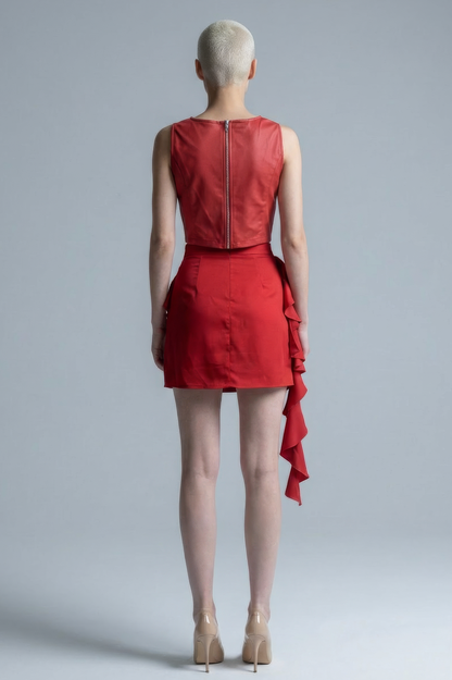 Red Deconstructed Skirt