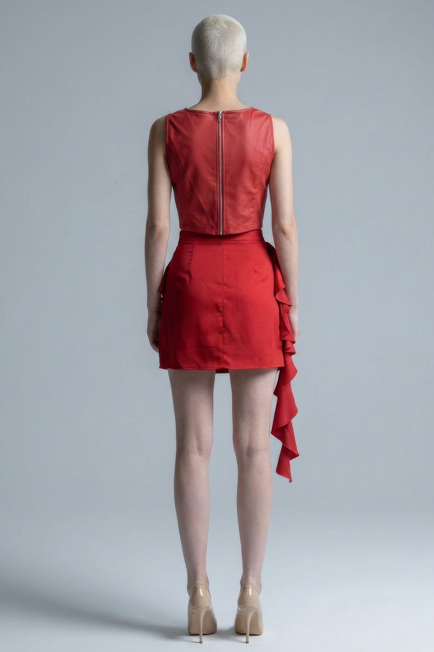 Red Leather Cropped Top