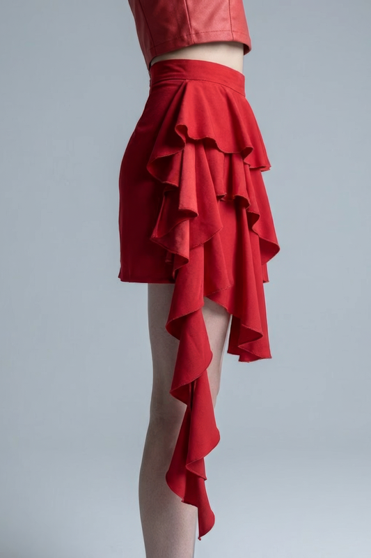 Red Deconstructed Skirt