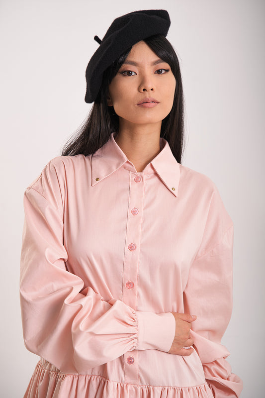 Vestido rosa de gran tamaño