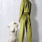 Olive green velvet trousers