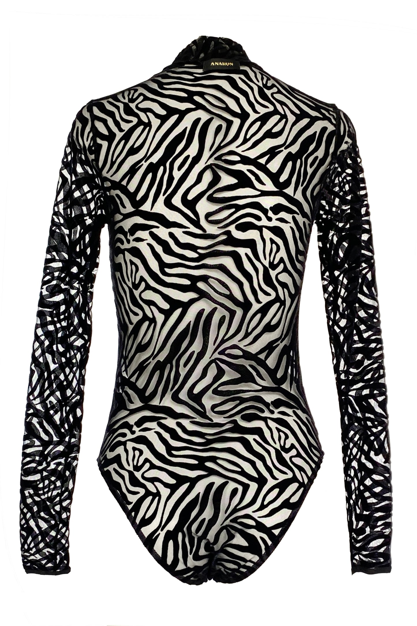 Zebra print long sleeve bodysuit