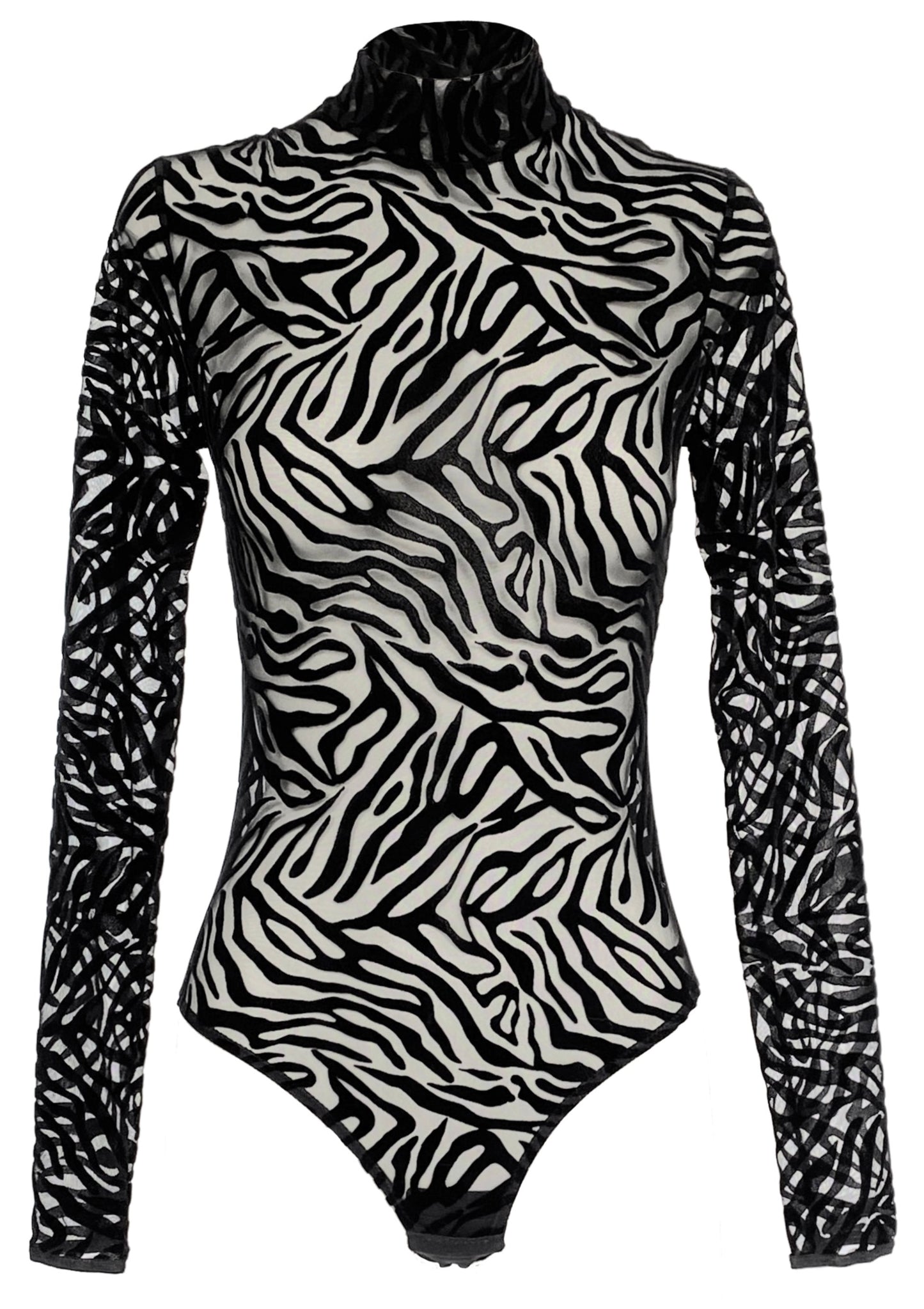 Zebra print long sleeve bodysuit
