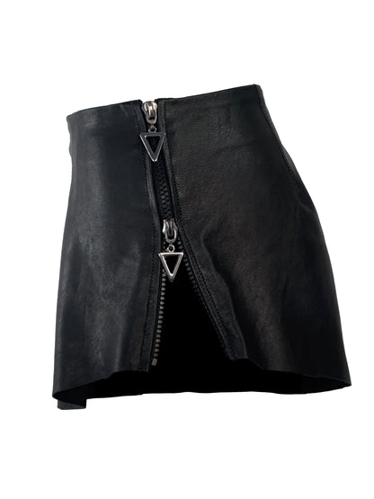 Leather mini shorts