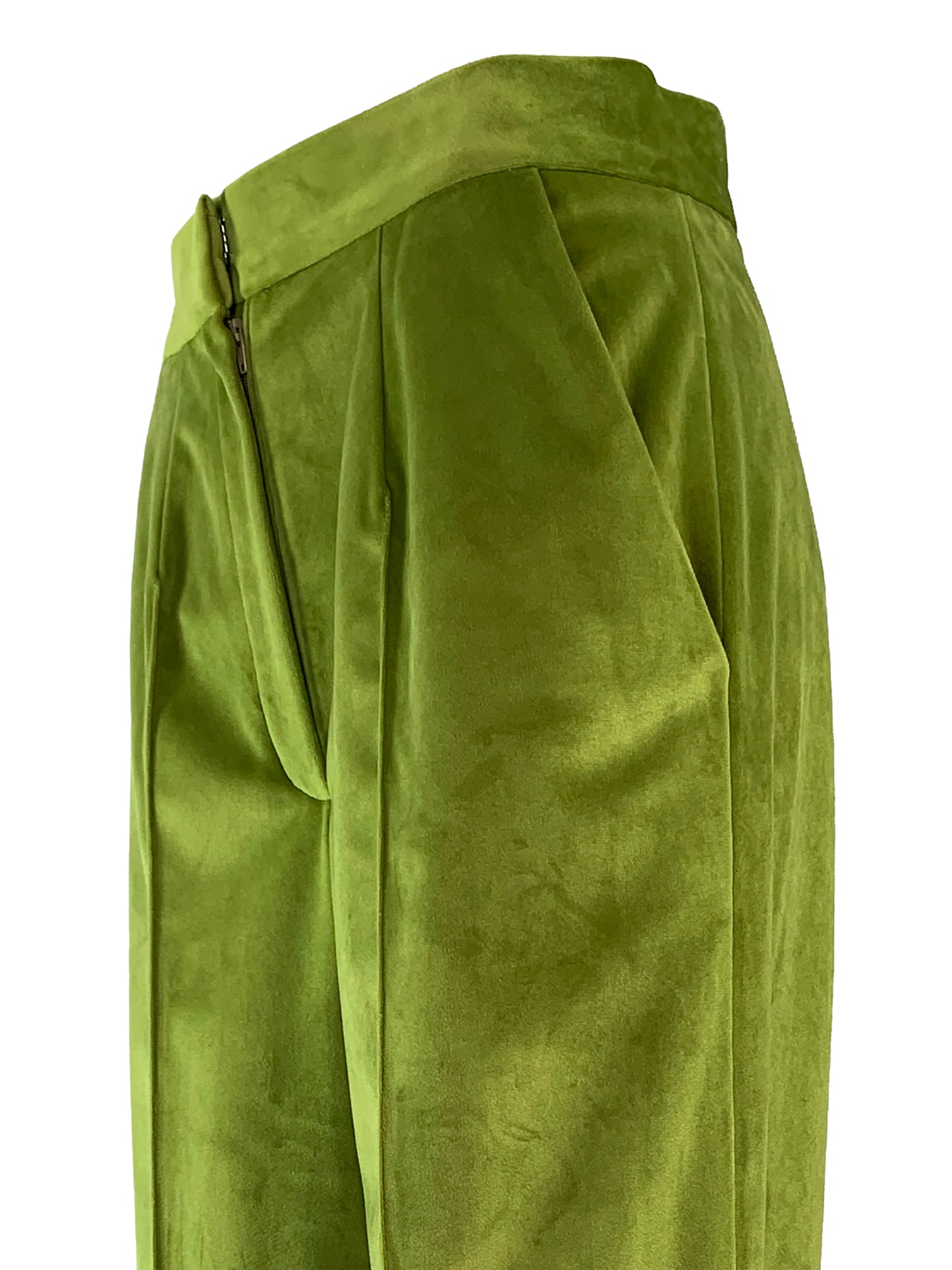 Olive green velvet trousers