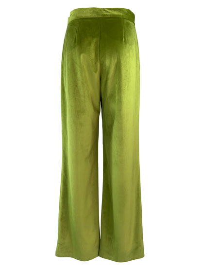 Olive green velvet trousers